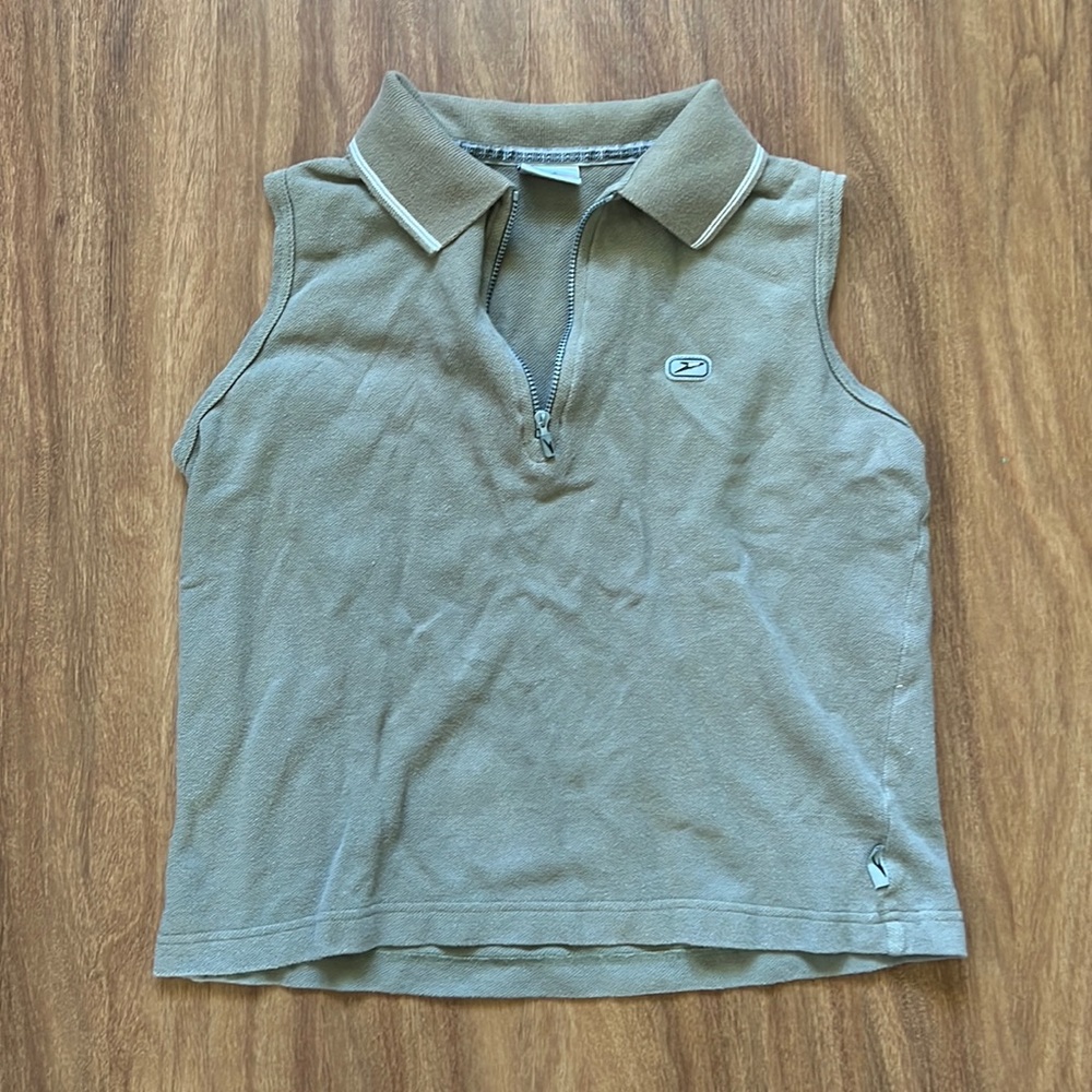 Forest Green Vintage Speedo Sleeveless Polo